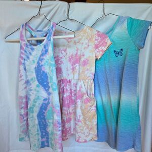 Set of 3 Girls Skater Dresses - Multicolor Prints - Size 7
